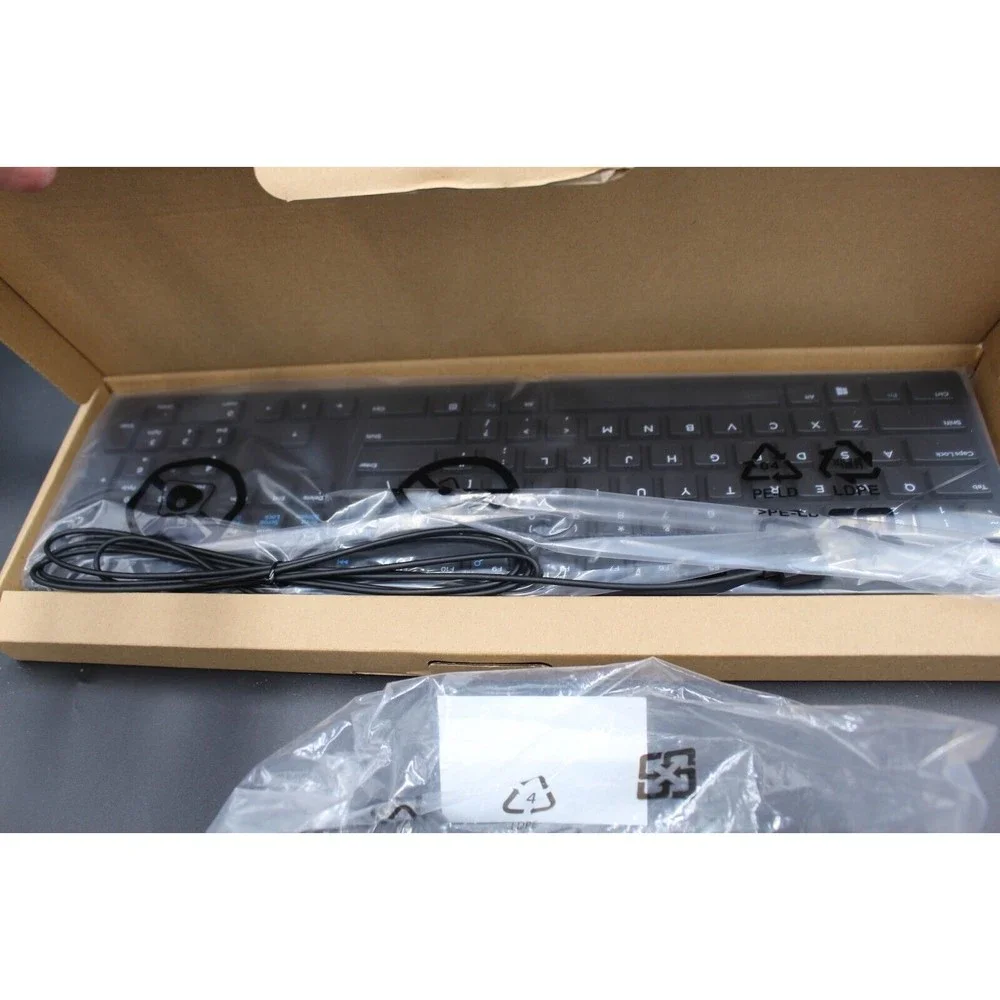 New Dell KB216-BK-US Black Slim USB Wired PC Desktop Keyboard and mouse,powercor